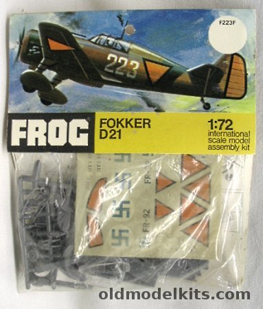 Frog 1/72 Fokker D21 (DXXI / D-21) Fighter Finnish or Dutch Bagged, F223F plastic model kit